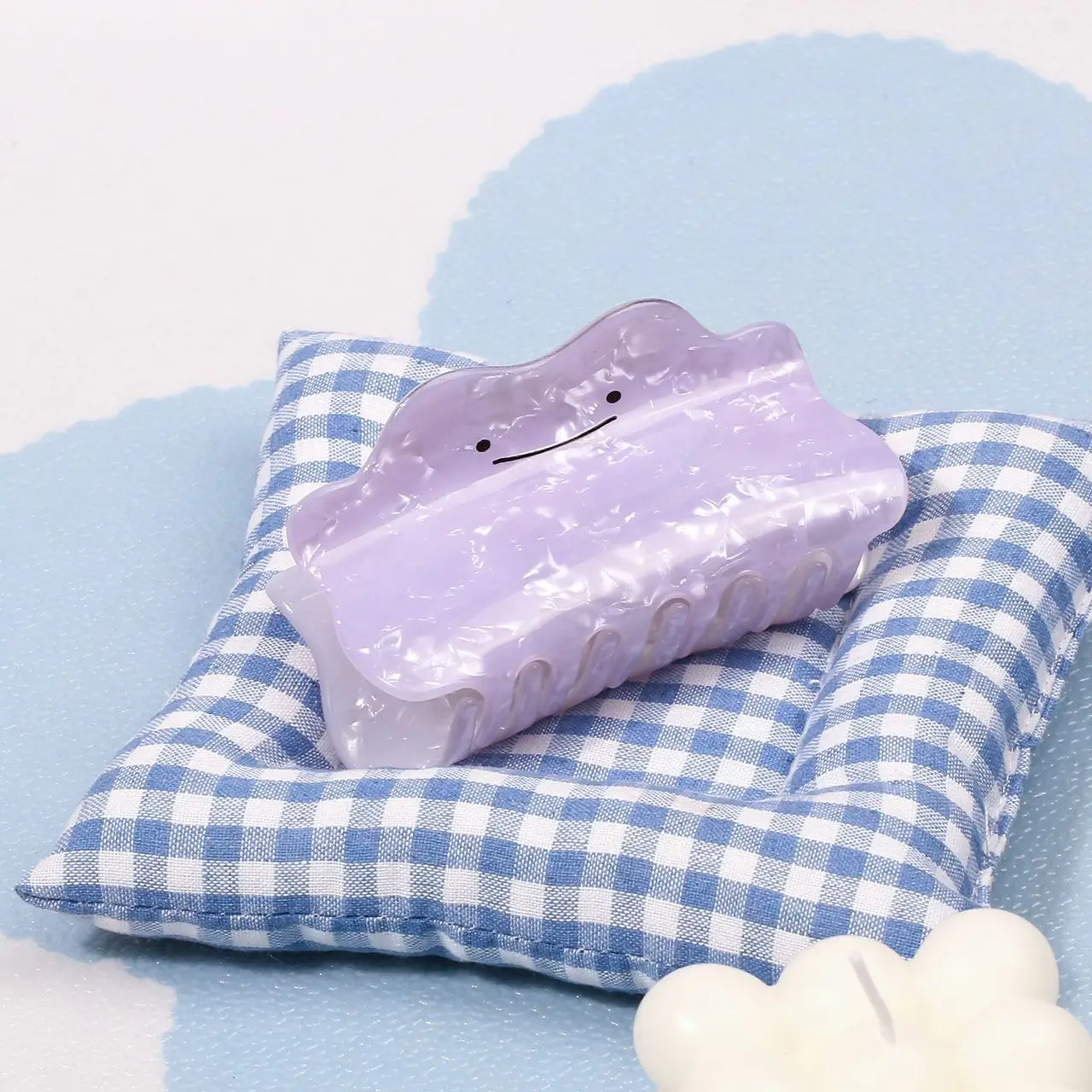 Pince à cheveux Pokémon Ditto violette, mignonne, pour chignon, accessoire de coiffure pour l'arrière de la tête, dessin animé amusant, cadeau pour amie