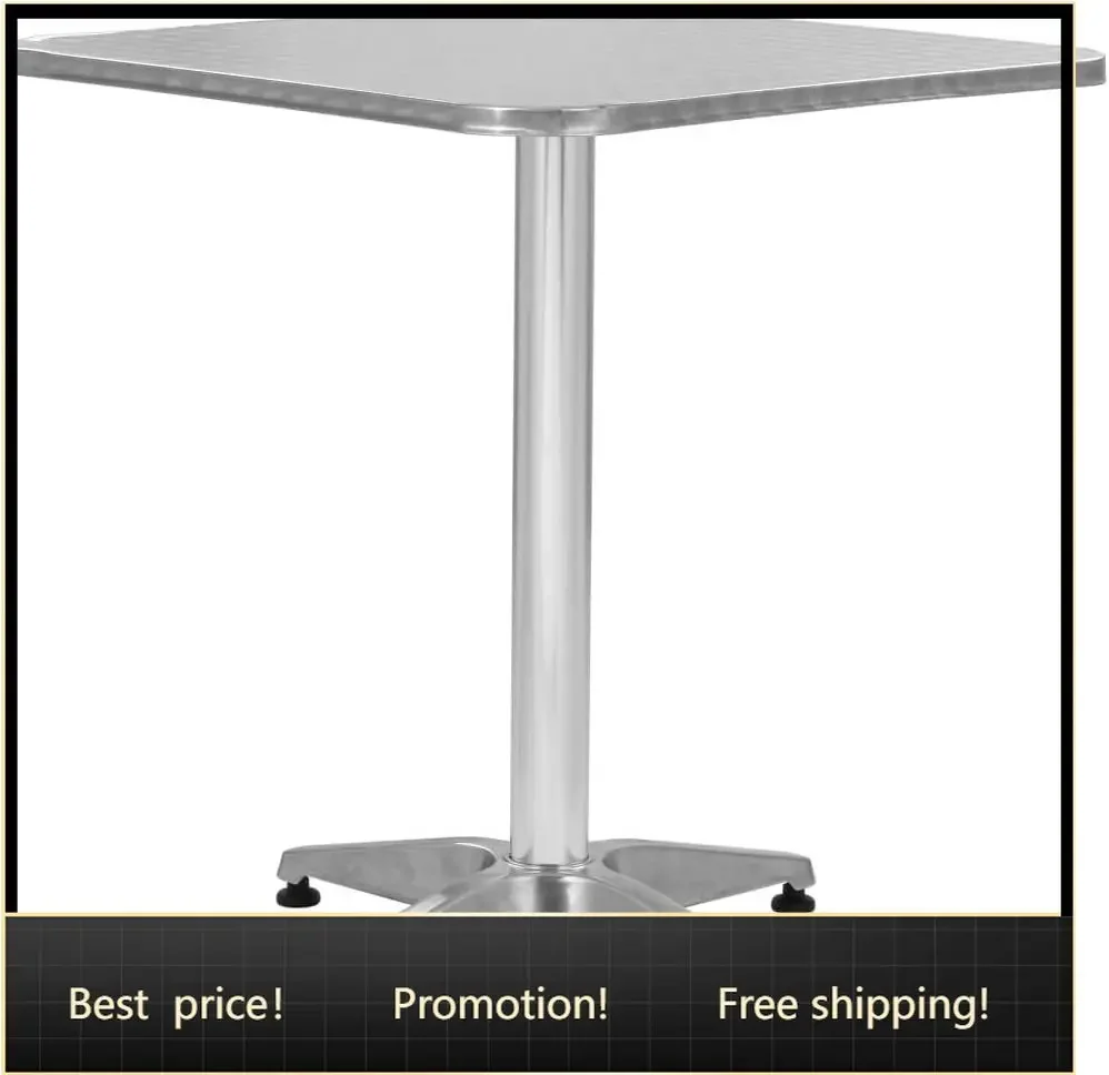 Brand new fast shippingBestsellerPatio Table Silver 23.6x23.6 x27.6 Aluminum Outdoor Tables for Small Small Outdoor Side Table P