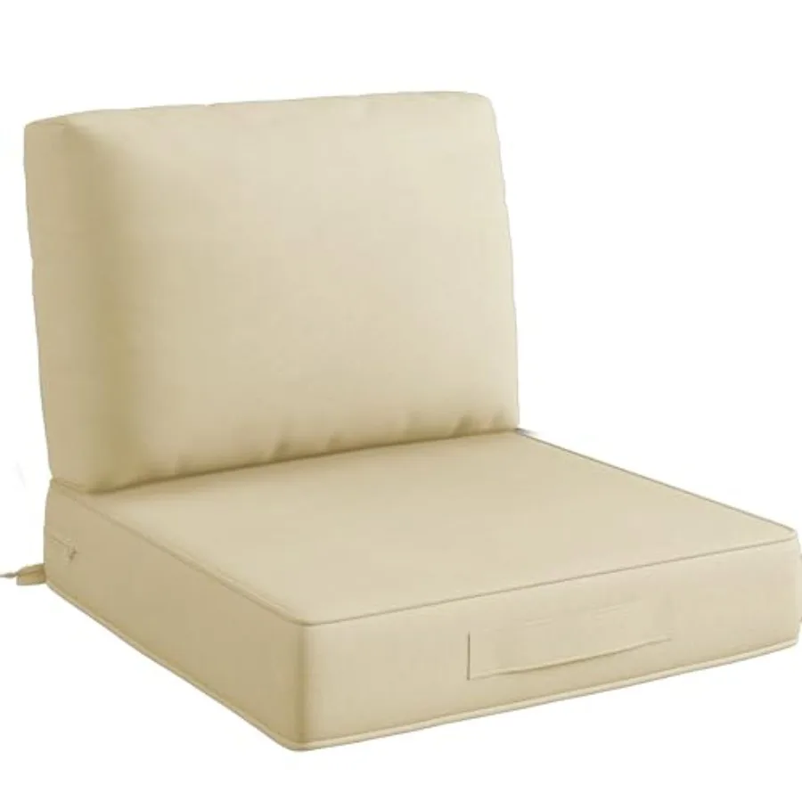 

Outdoor Chair Cushions for Patio Furniture 24x24 Waterproof Deep Seat Cushion Replacement for Outside Couch Sofa Washable Remov