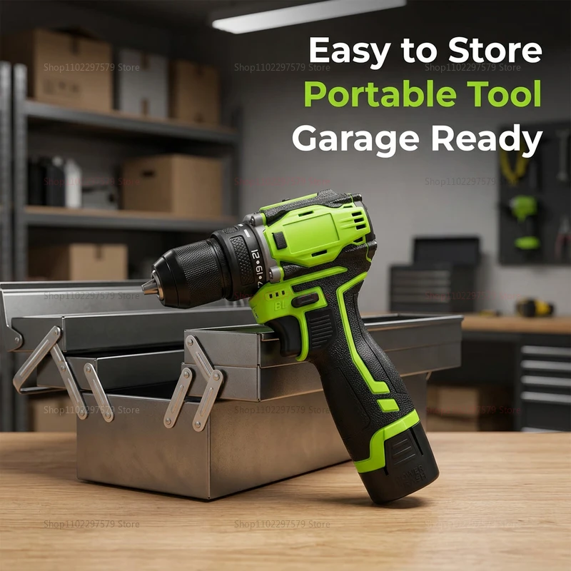2in1 Lithium Drill and Electric Screwdriver Brushless Motor 45Nm Torque Cordless Power Tool Ideal for Home DIY and Professional