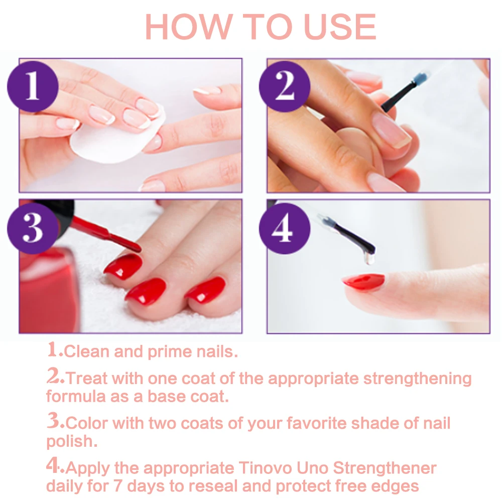 Tinunlooピンクの釘強化剤、ハーブ、小麦、タンパク質、ハードナー、ネイルの成長、修理製品、最大強度