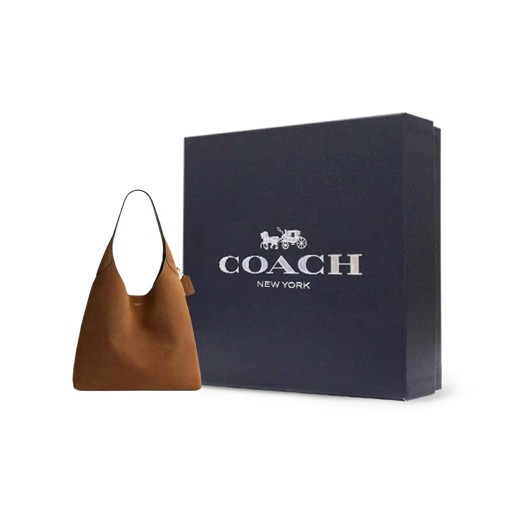 COACH Brooklyn Suede Hobo Bag, Handbag, Shoulder Bag Large Women's Cedar CW636-B4CED