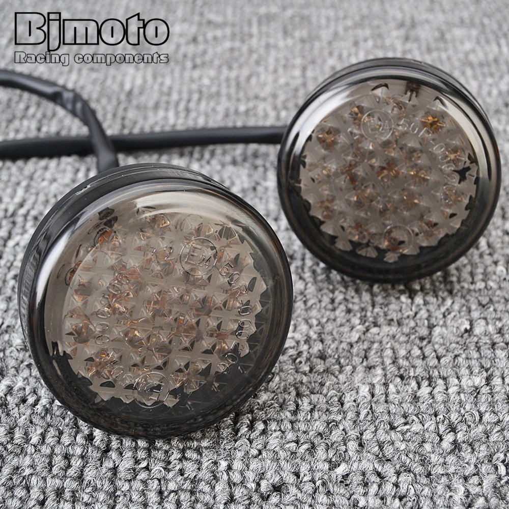 1 Pair LED Amber For Harley Davidson Triumph Chopper Bobber Motorcycle Turn Signal Indicator Light Universal ATV Scooter Lamp