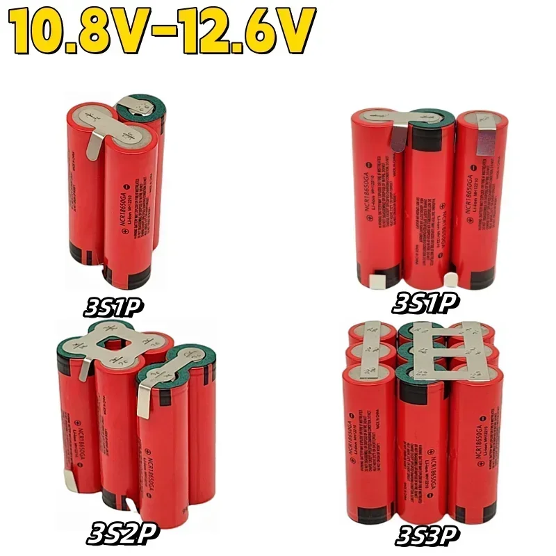 18650GA lithium battery pack 3500mAh, 3.6V 7.2V 10.8V 14.8V 18V 21.6V, suitable for screwdriver battery customization welding