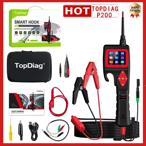 Topdiag P200 цифровой диагностический инструмент умный крючок мощный зонд анализатор автомобильных цепей тестер детектор электрической системы мультиметр
