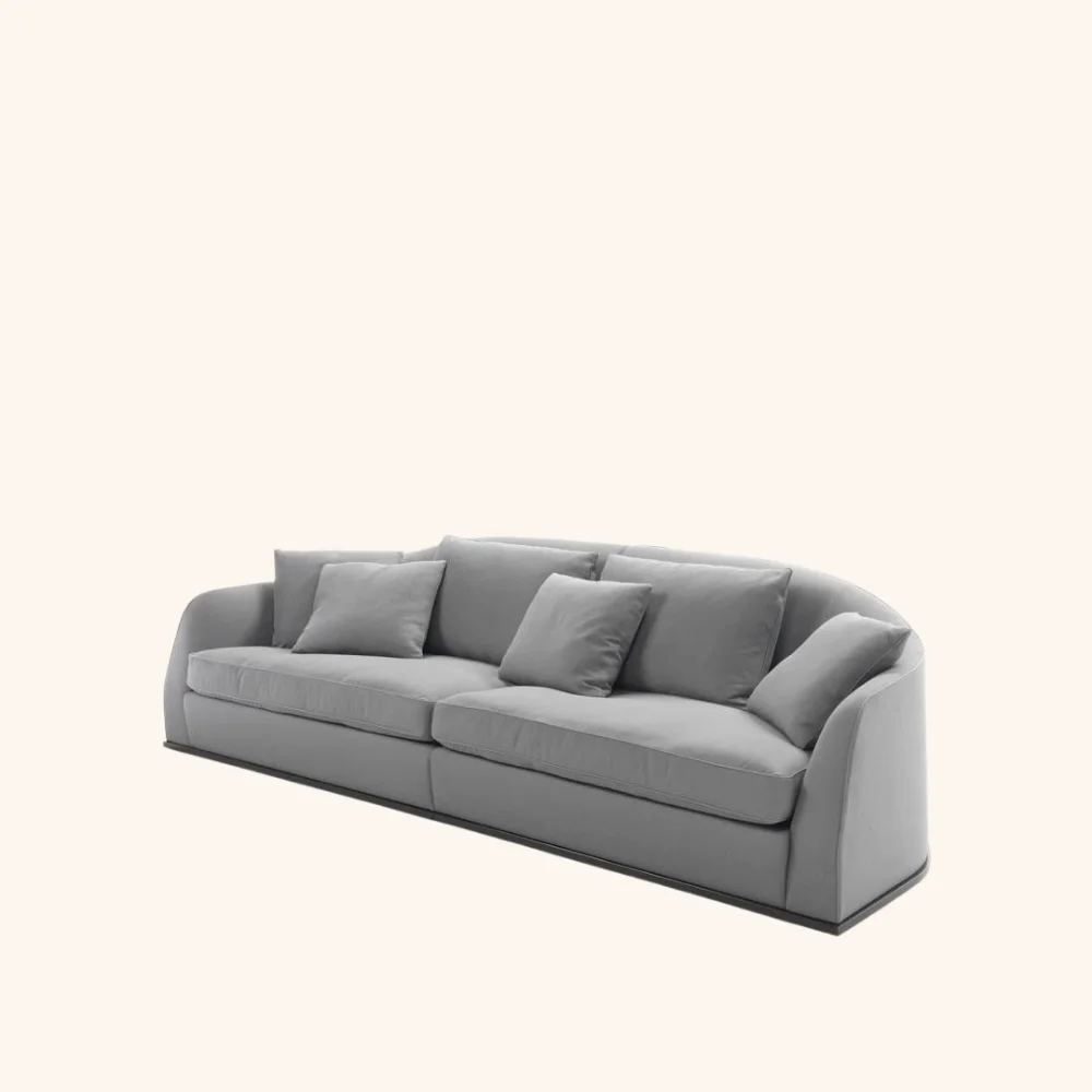 Hotel Emma Modern Curved Fabric Sofa Luxury Upholstered Living Room Sofa Contemporary Designer Lounge Sofa