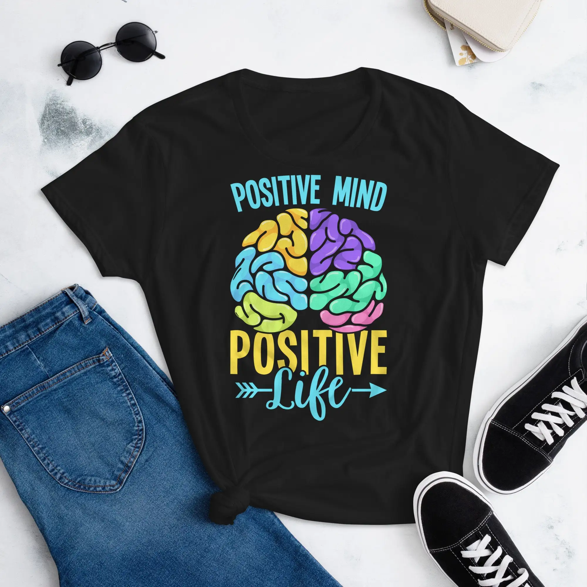 

Mindful Living Minds of All Kinds self motivate tee uplifting T Shirt Positive Thought for an Optimistic Lifestyle