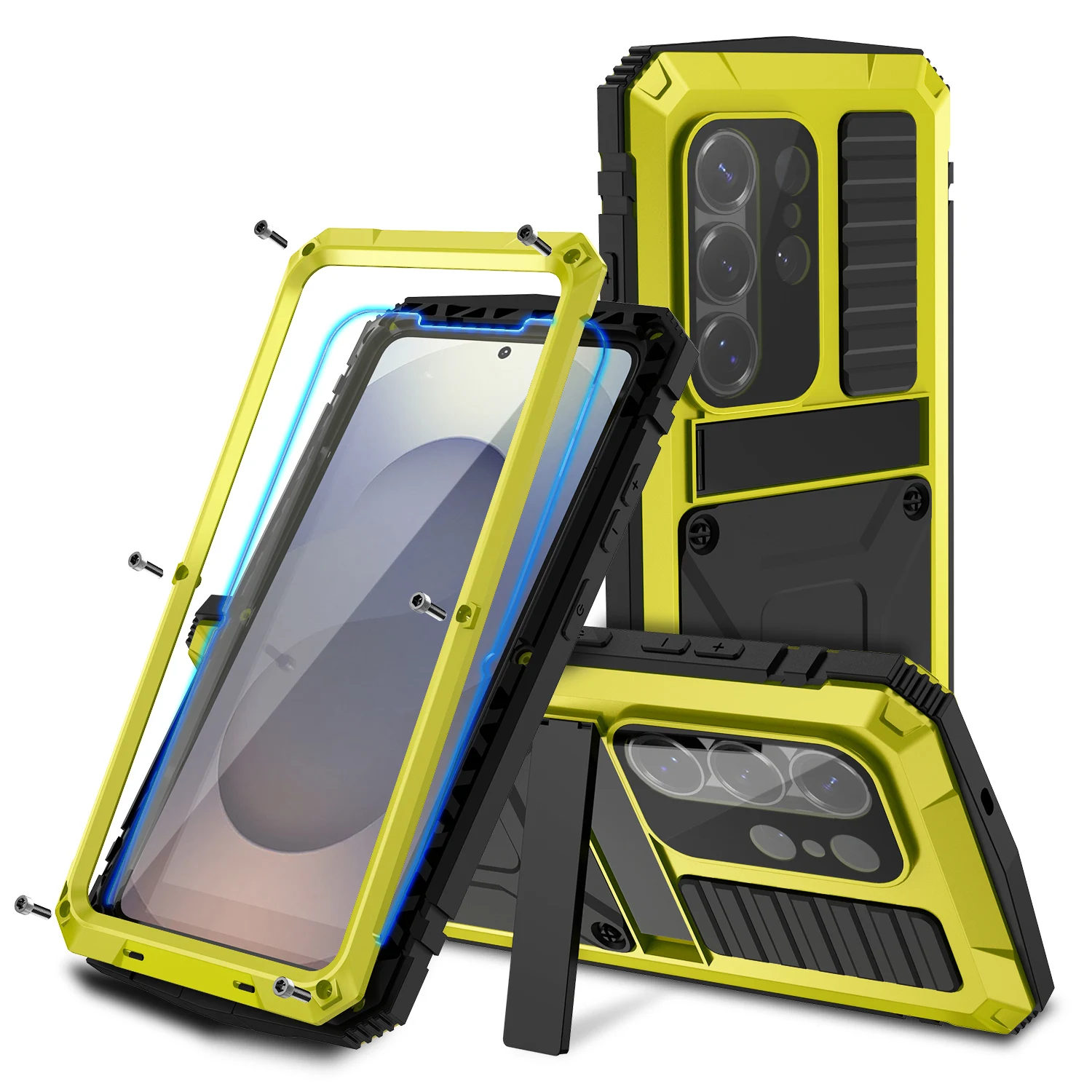

Aluminum Metal Screen Glass Case For Samsung Galaxy S26 Ultra S26 Plus S25FE Edge Anti-fall Shockproof Lens Tempered Glass Cover