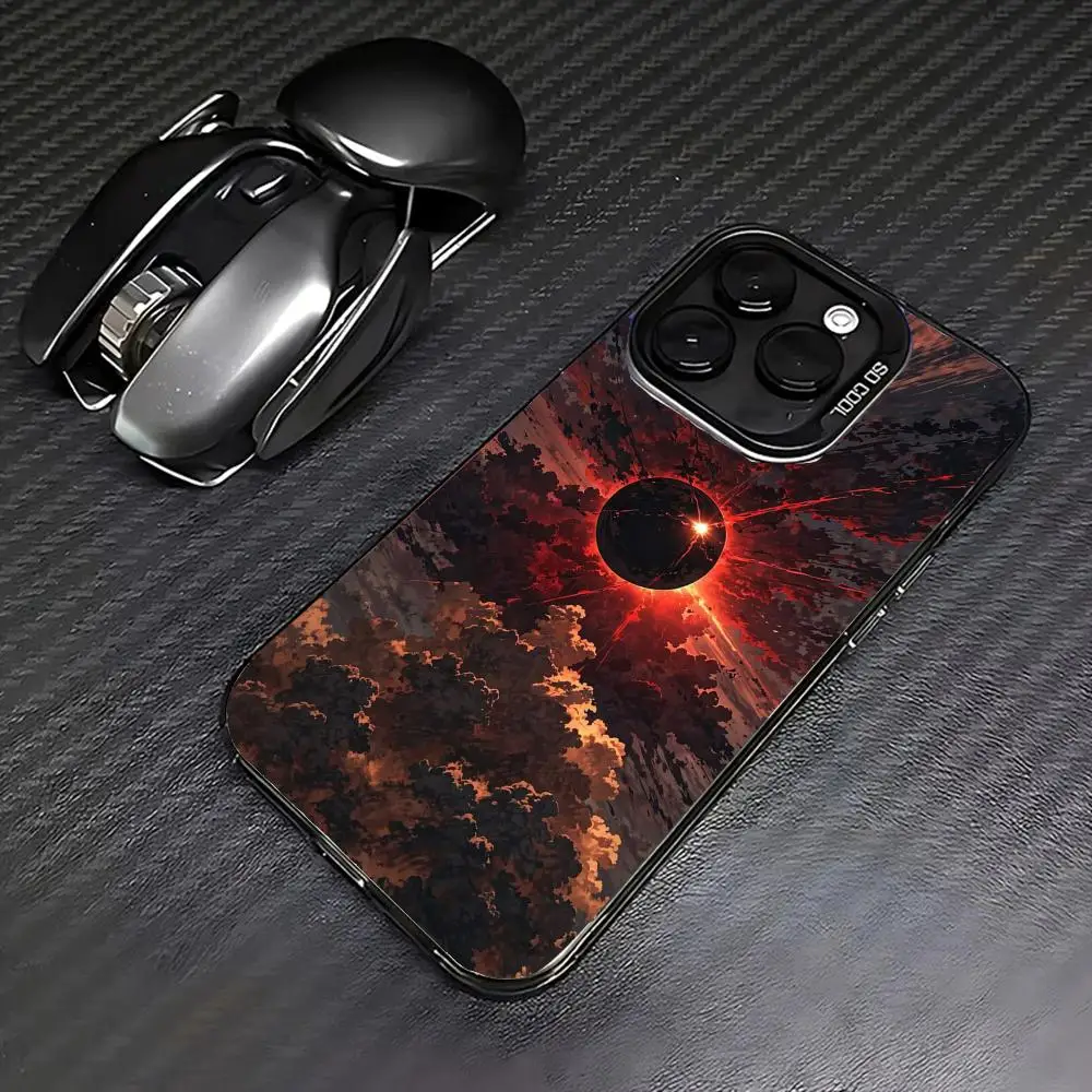 

Red Moon scenery case for iPhone17 16 15 14 13 12 11 Pro/ Max/Plus shock-proof rear cover anti-fingerprint