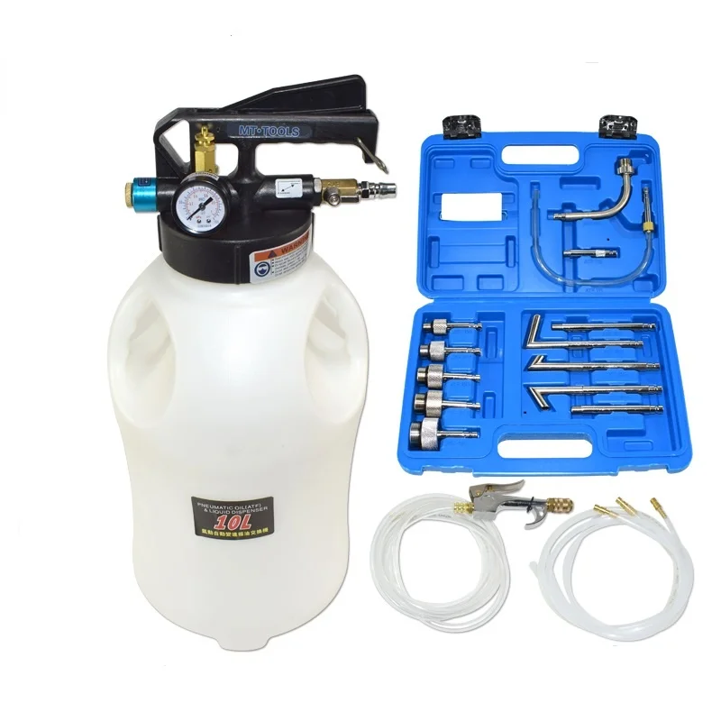 10L Pneumatic Transmission Oil Filling Tool Fluid Extractor Dispenser Refill Pump Tool Kit With 13pcs ATF Adaptor