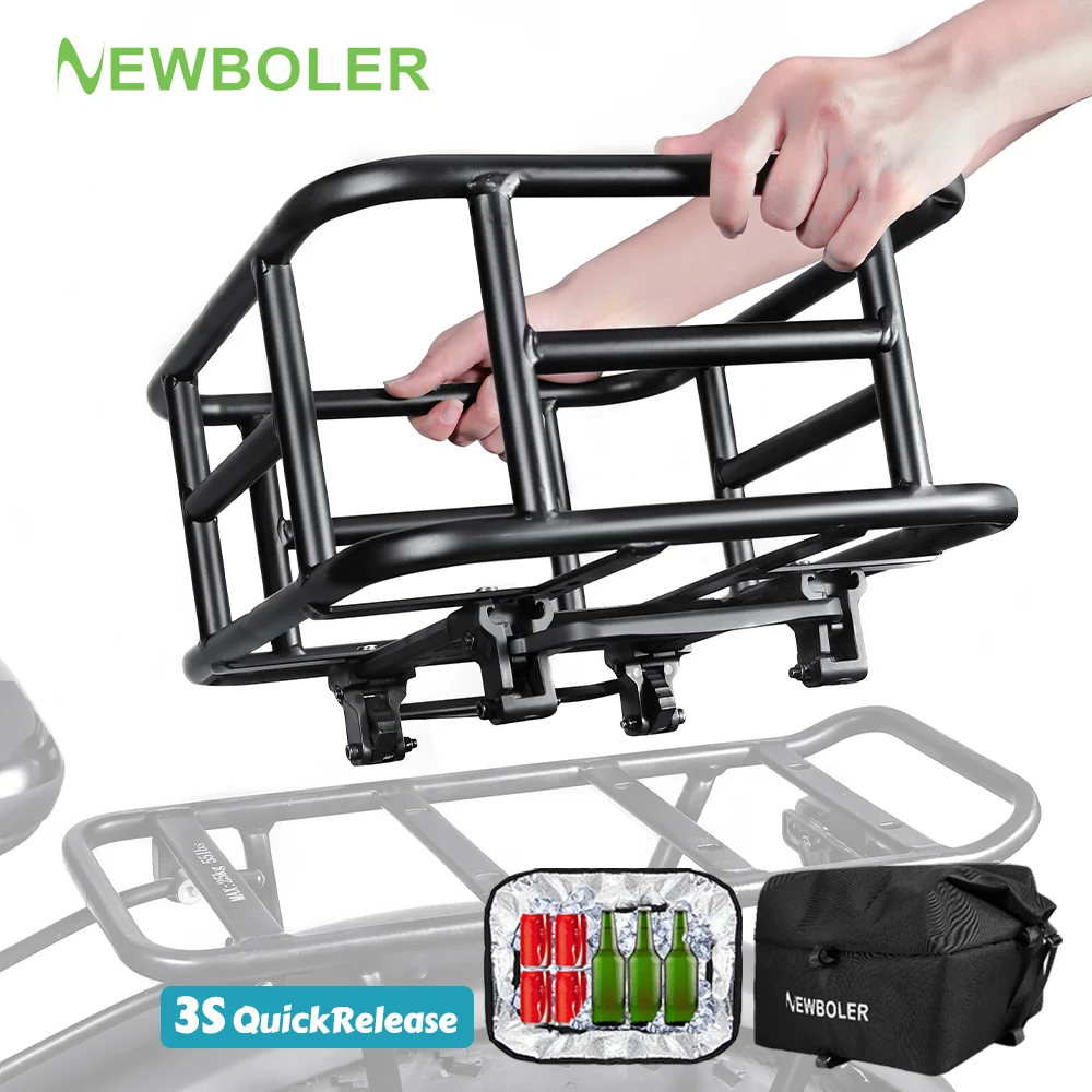 Rear Bike Basket Bicycle Cargo Rack Bag Quick ReleaseFron E-Bike Basket Bike Baskets Rear Rack  for OutdoorTravel Shopping
