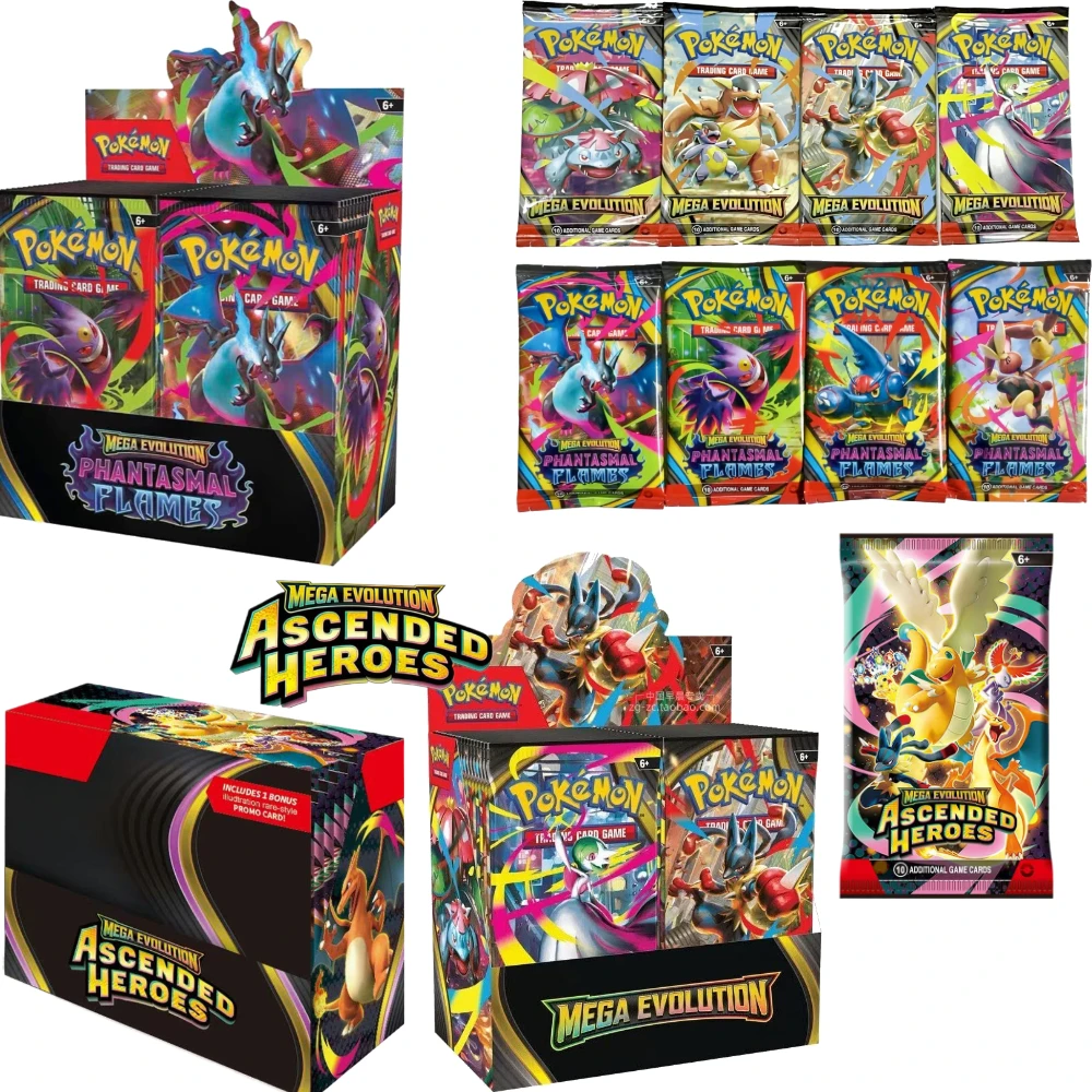 Pokémon TCG Booster Box Mega Evolution CHAOS RISINC Ascended Heroes Englische Version Seltene Sammelkarten als Geschenk – Detail 1