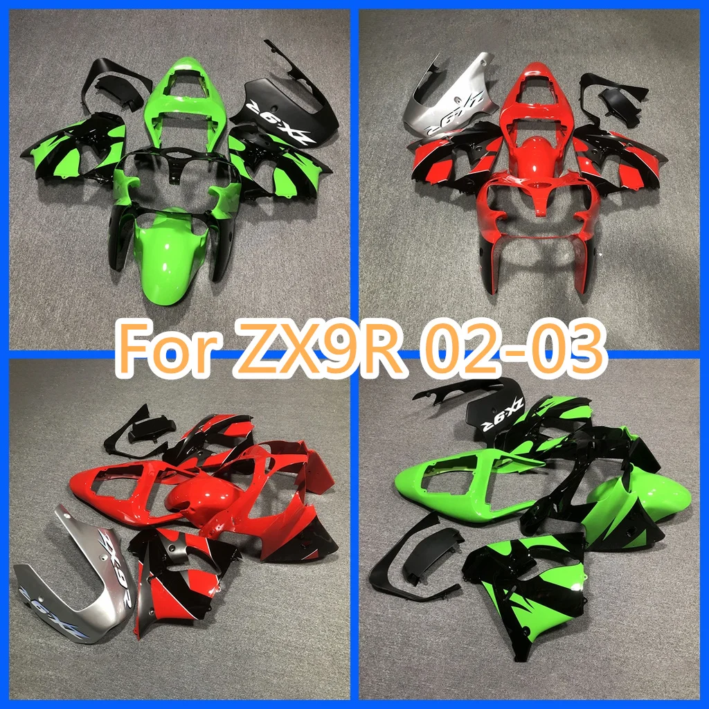 For Kawasaki ZX-9R 02 03 Street Sport Bodywork ZX 9R 2002 2003 ZX9R High Quality ABS Plastics Motorcycle Fairing Kit Free Custom