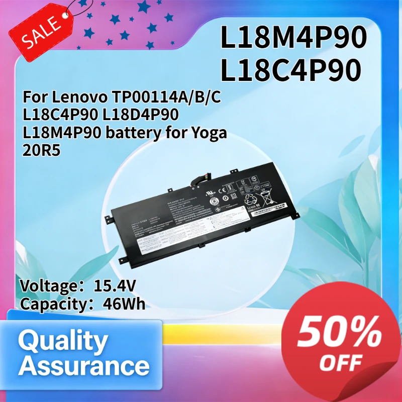 

L18C4P90 L18D4P90 L18M4P90 46Wh 15.4V Laptop Battery Compatible with Lenovo Yoga 20R5 TP00114A TP00114B TP00114C