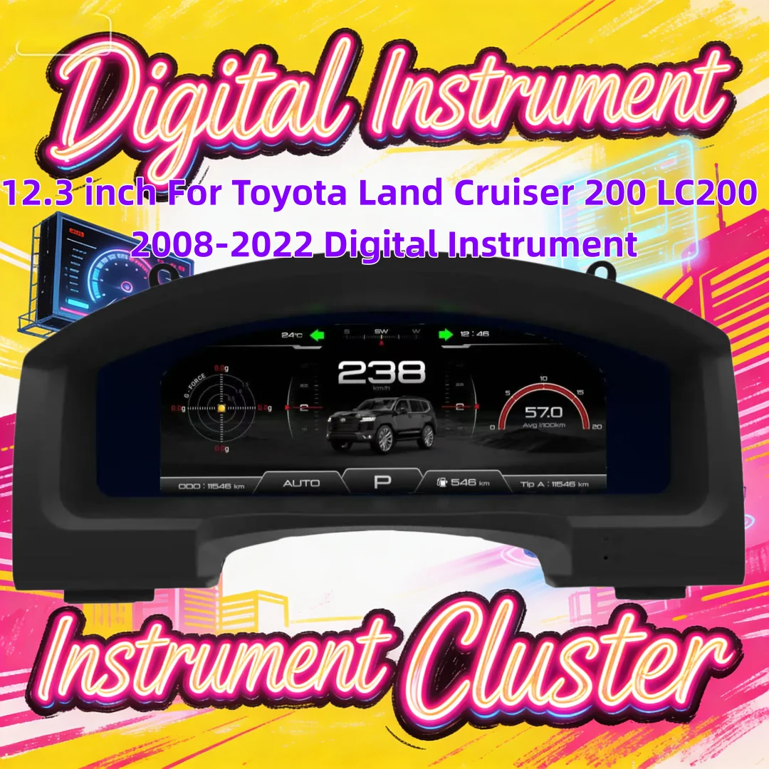 

Цифровая виртуальная приборная панель (спидометр) для Toyota Land Cruiser 200 LC200 2008-2022