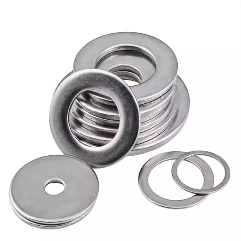 304 Stainless Steel Flat Washer Gasket Extra Large Size M2-M36 ID 0.5-10MM Thickness Metal Gasket