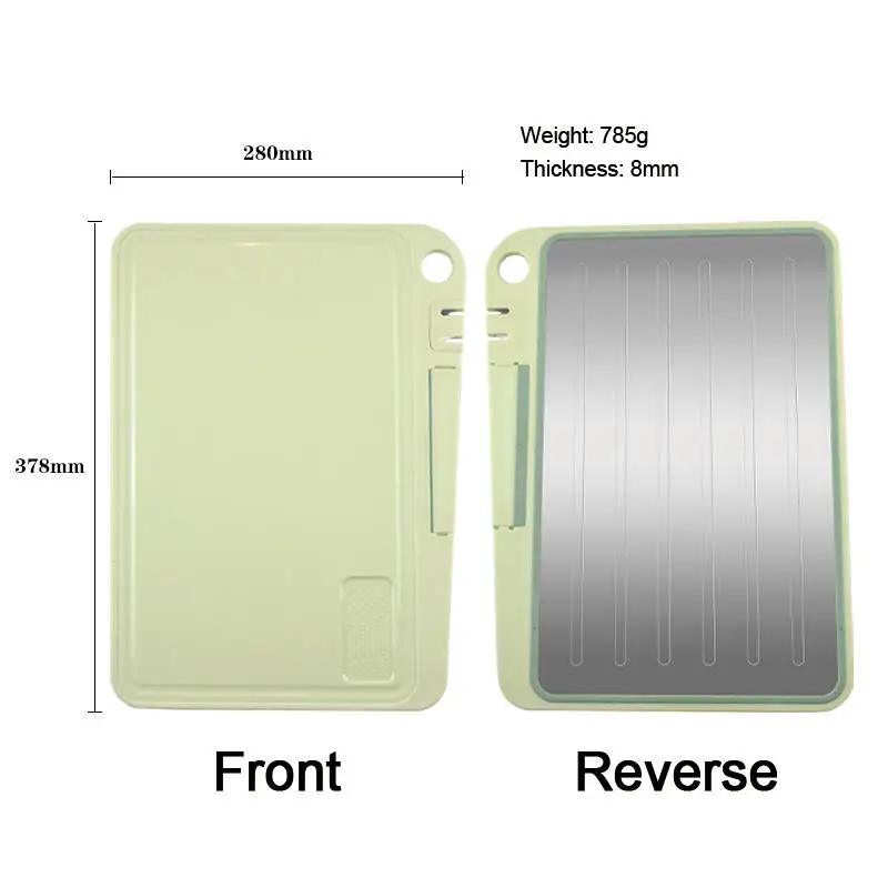 New 4 in 1 Kitchen Plastic Chopping Board Defrosting Tray Stainless Steel Cutting Board with Sharpener