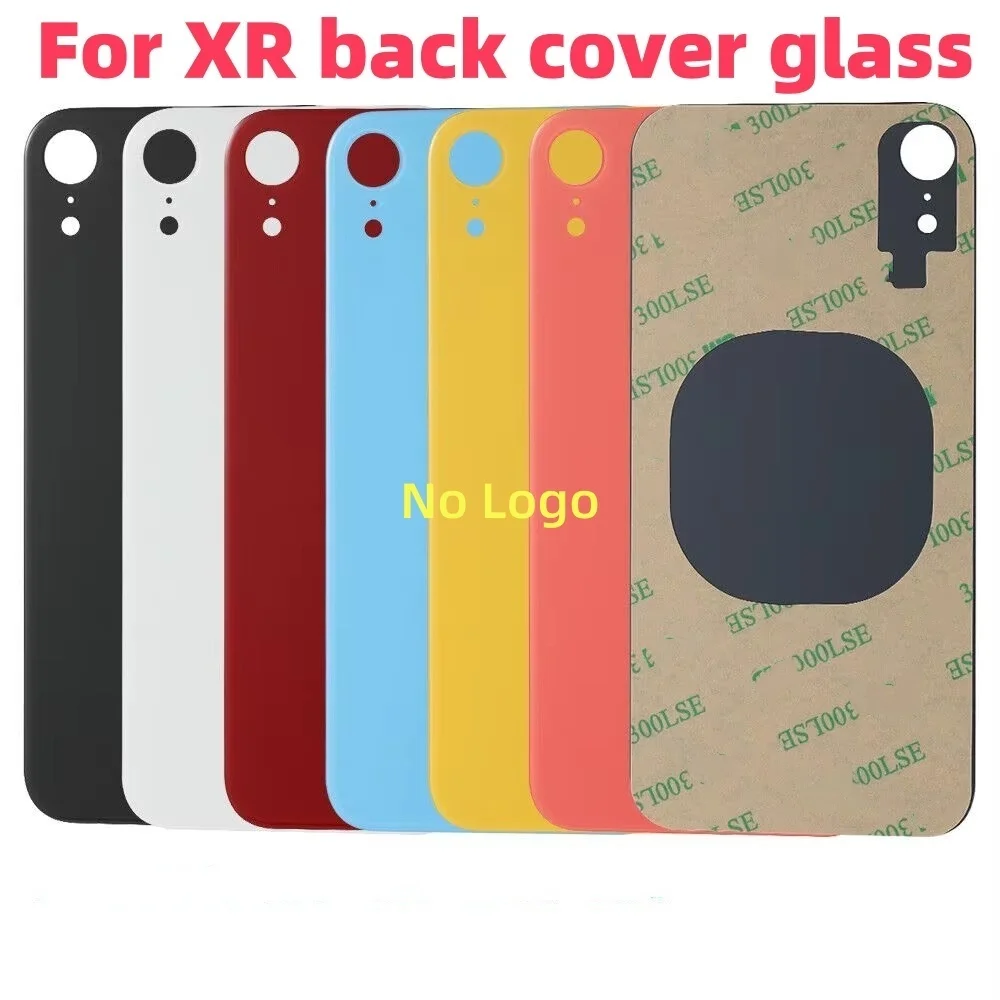 Vidro Traseiro para iPhone XR, Tampa Traseira de Vidro, Substituição Rápida, Tampa da Bateria com Furo Grande, Vidro Traseiro com Cola