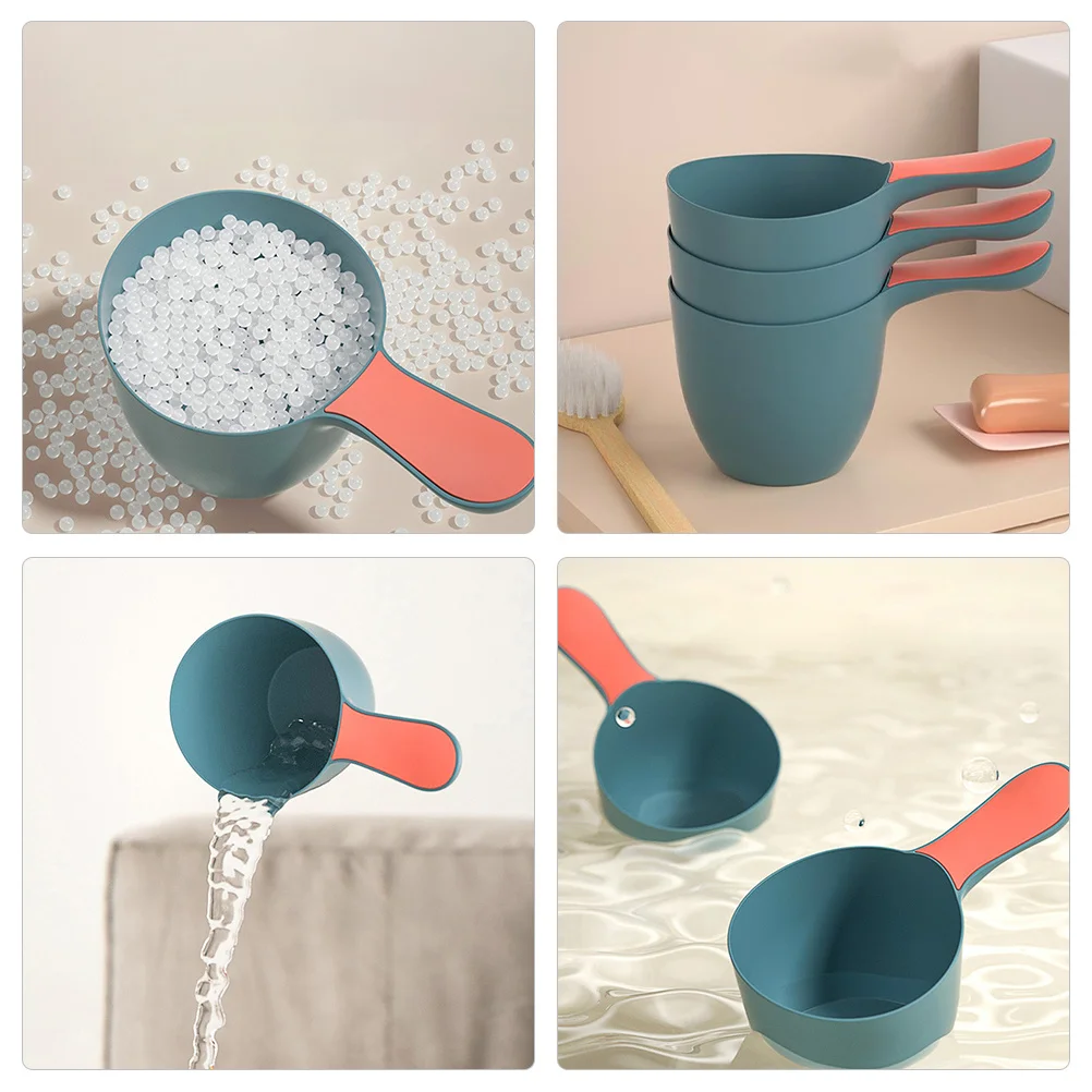 

3pcs Bathing Ladle Reusable Plastic Water Scoop For Shower Sauna Bathroom Comfortable Handle Non-Slip Deep Design Kitchen Bath