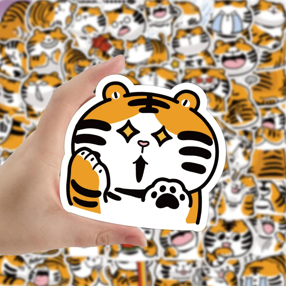 10/30/50/100PCS Kawaii Tiger Stickers Graffiti For Kids DIY Skateboard Laptop Luggage Phone Car Gift Decals Cartoon Sticker Toys