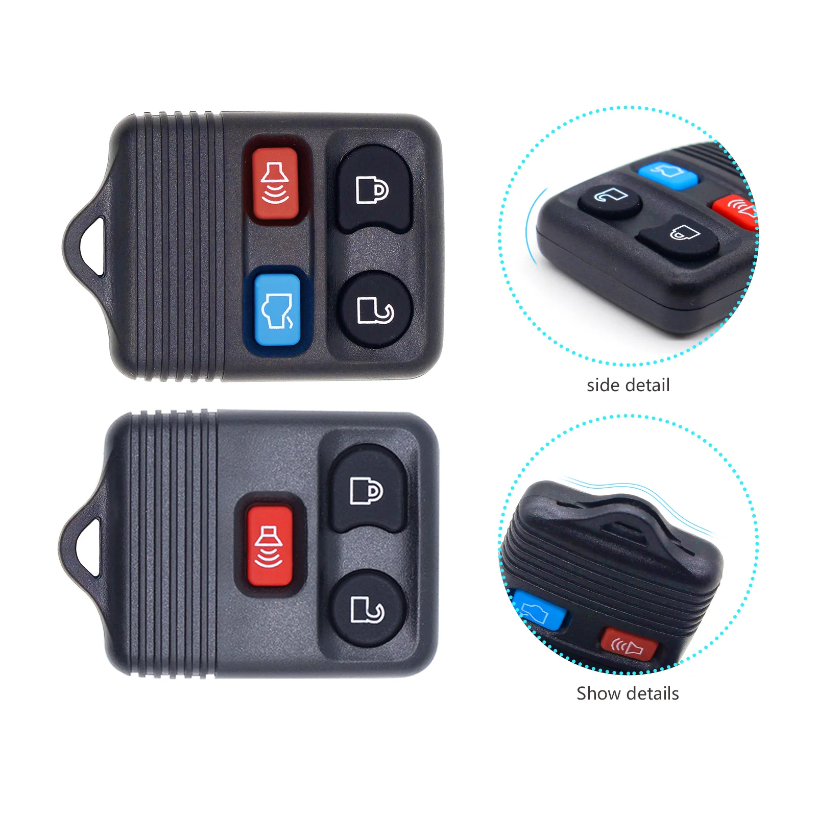 Key Shell for Ford Car Remote Key Shell Case No Circuit Board Fob Keyless 3/4 Buttons For Ford Mazda Remote Control Clicker