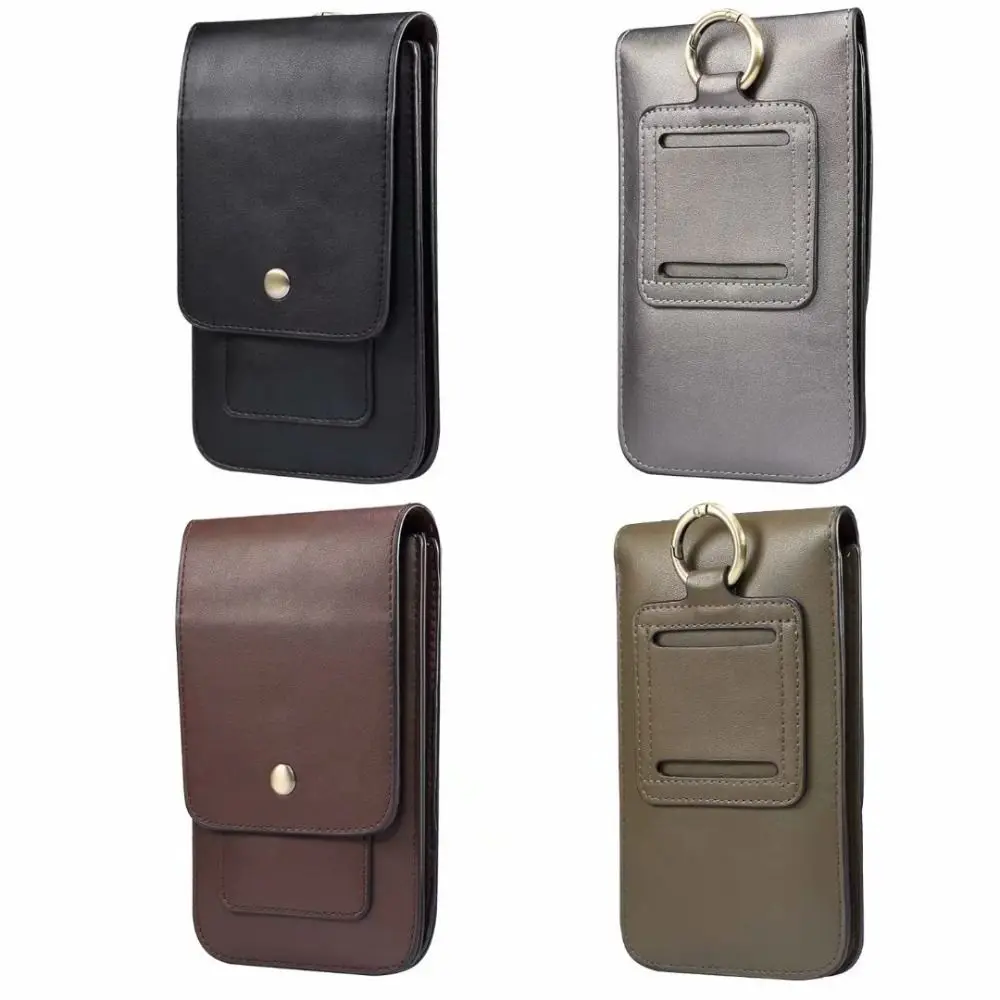 

Sheep Leather Mobile Phone Pouch Holster Large Capacity Vertical/Horizontal Hanging Phone Belt Clip Holster Universal Luxurious