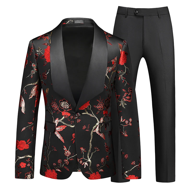 

Men's Plus Size Slim Fit Fashion Single-Button Suit Jacket + Pants