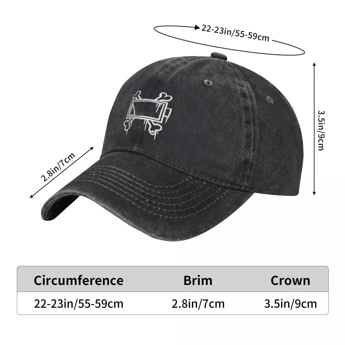 Uzi Doorman Bone Batttery Murder Drones Comic Print Casual Baseball Cap Trucker Hat Hiking Hats Women Men Cool Baseball Caps