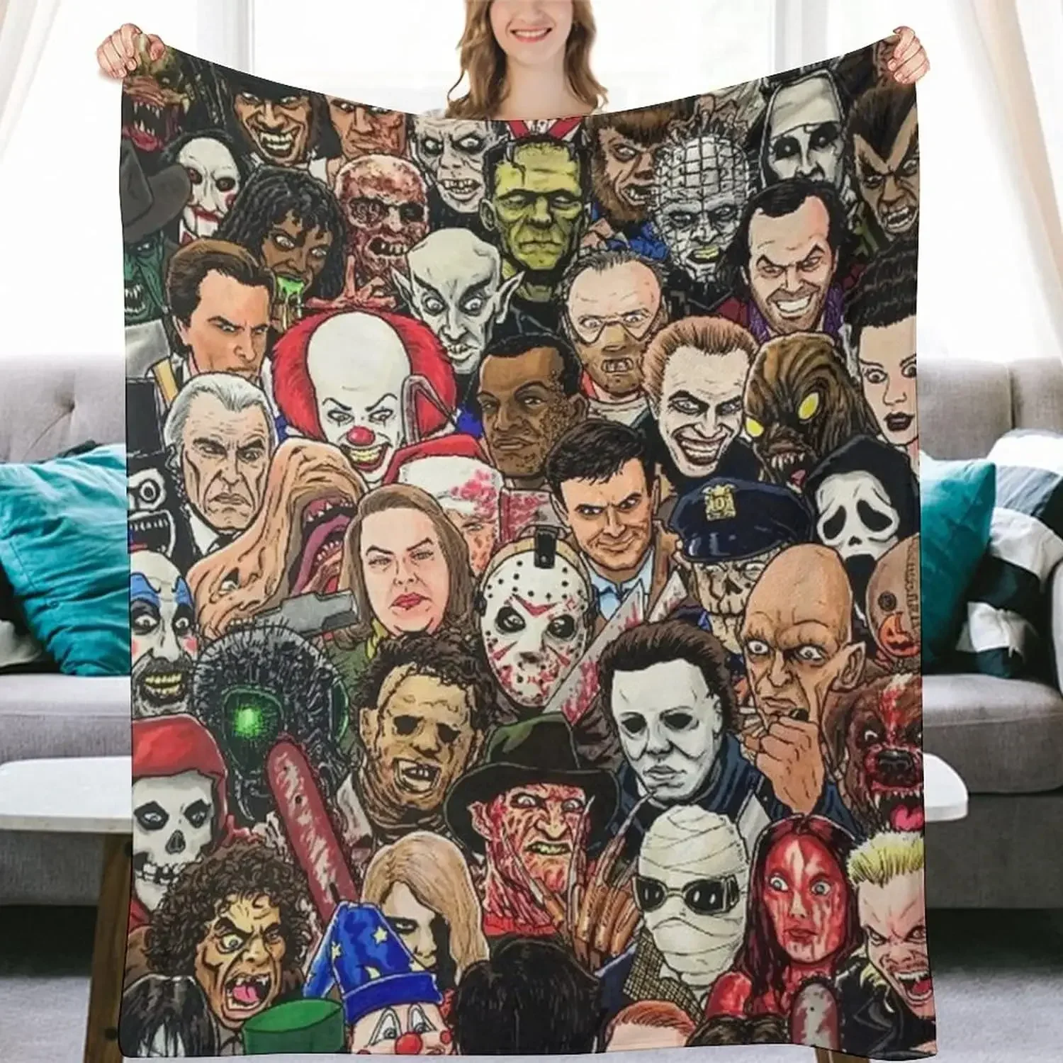 مايكل مايرز-بطانية رمي ، مايكروفايبر قطيفة ، بطانيات هالوين ورمي للأريكة ، تكييف هواء سميك ، السفر #5