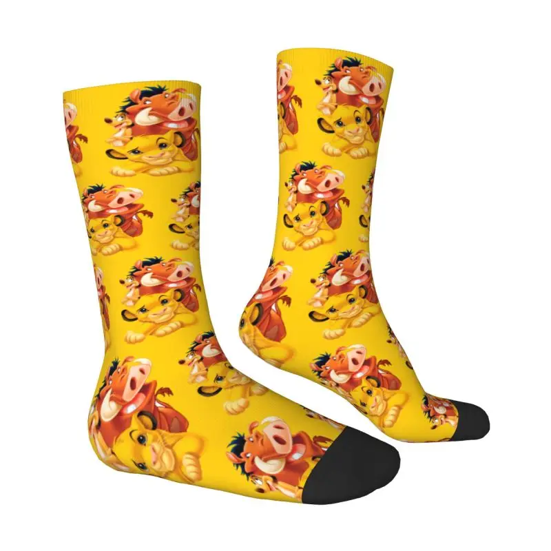 Fun Mens The Lion King Dress Socks Unisex Warm Breathbale 3D Printed Crew Socks