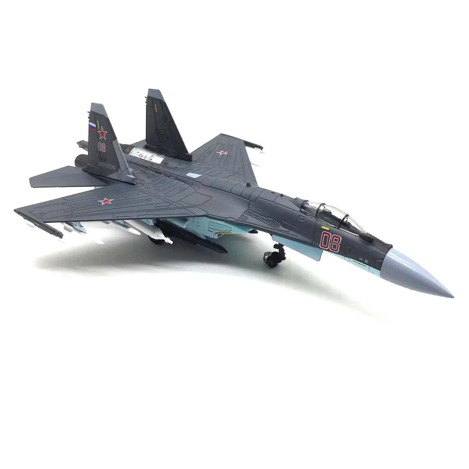 1/100 Alloy Russian Plane Model SU-35 Diecast Plane for Shelf Bedroom Decor