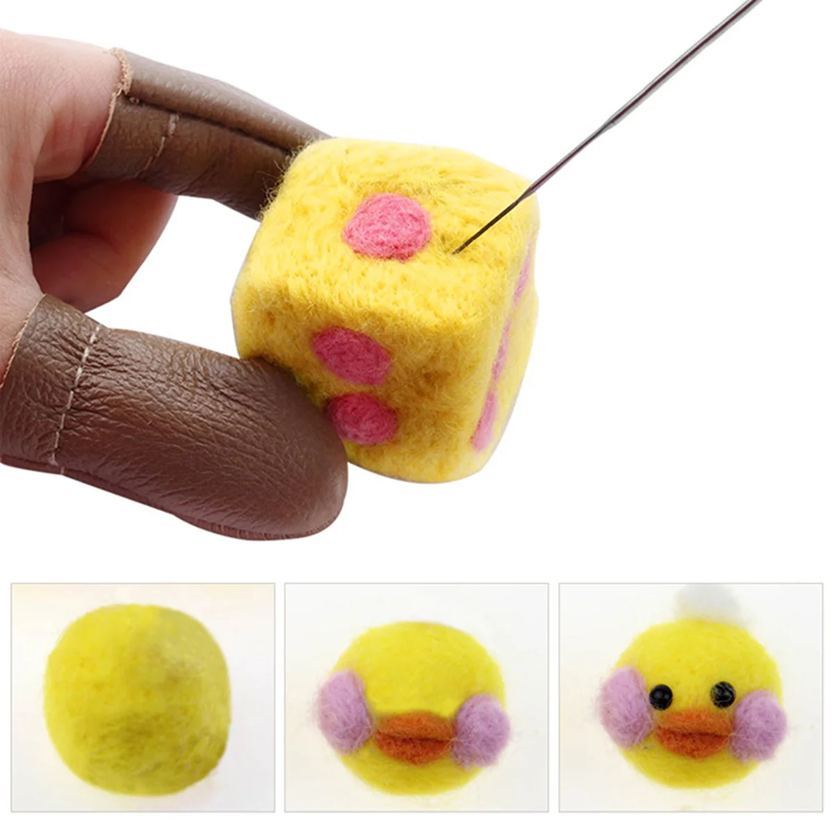 

1Set Wool Felting Tool Set DIY 50 Colors Felt Craft Supplies Handmade Felt Needle Felting Wool Roving for Crafts