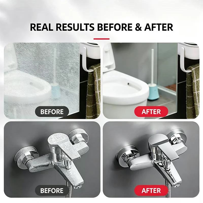 Powerful Bathroom Glass Polish Gel • Hard Water Stain Remover & Scale Cleaner for Shower Doors, Tiles, Stainless view 6