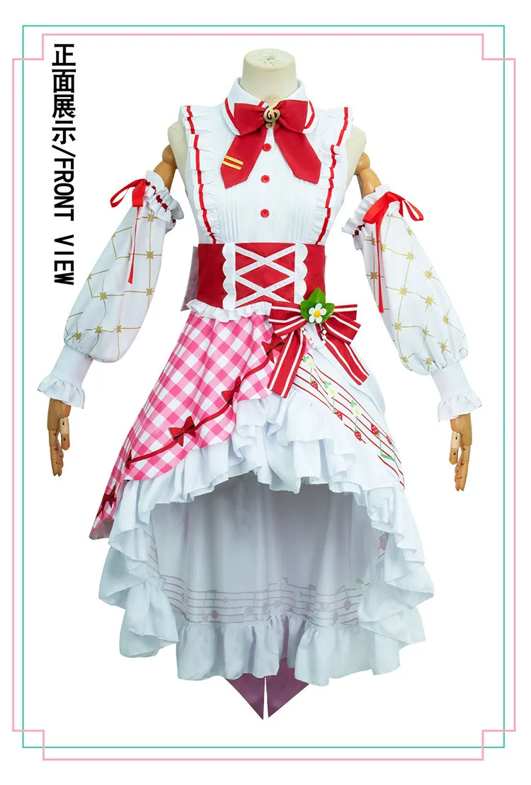 

Hatsune 15th Anniversary Cosplay Costume Strawberry Lolita Sweet Full Set Anime Game Girls Cos Outfit RolePlay Outfit Women