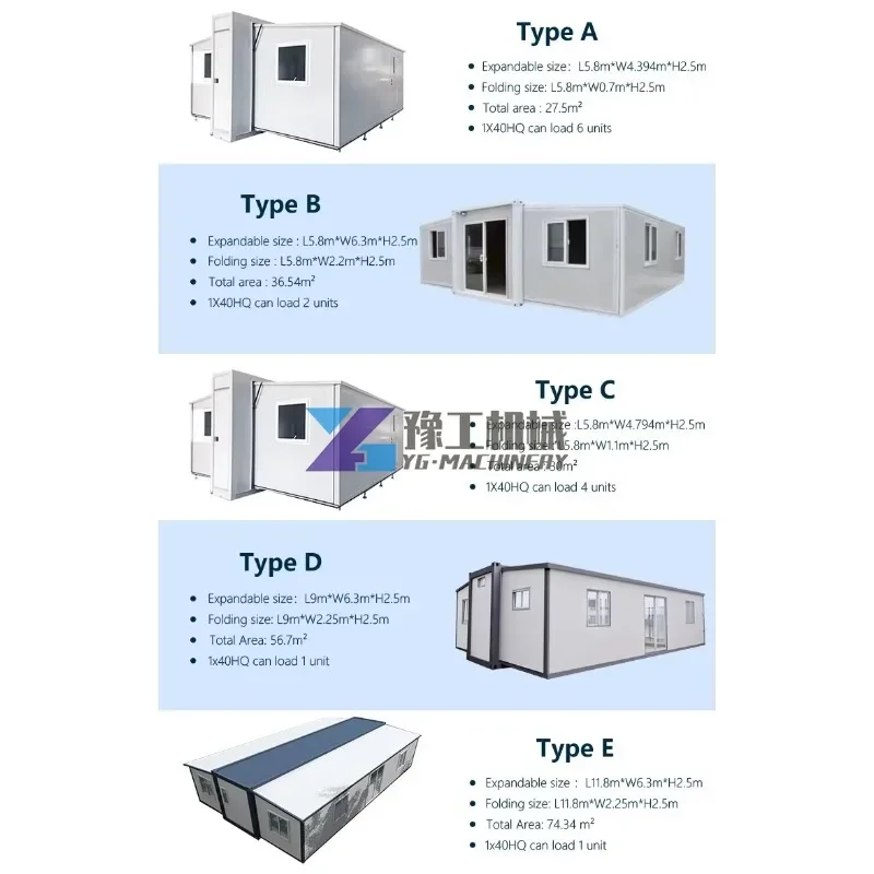 Container Homes 40ft Luxury House Container House Expandable Container House for Sale Cabin Expandable Granny Flat Prefab Home