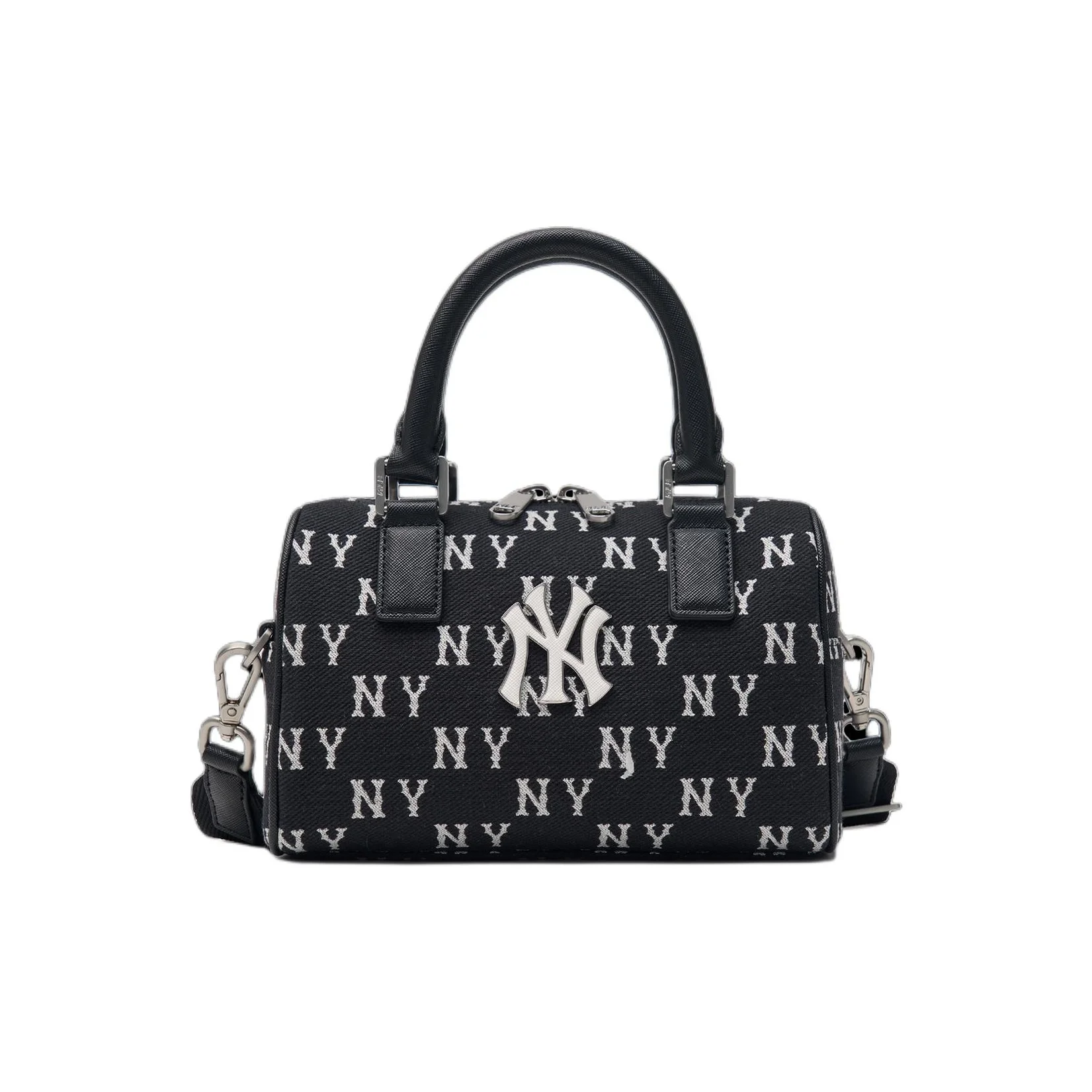 Bolsa Boston MLB New York Yankees em Couro Sintético, Bolsa de Ombro, Bolsa Transversal, Bolsa de Mão Regular Unissex Preta