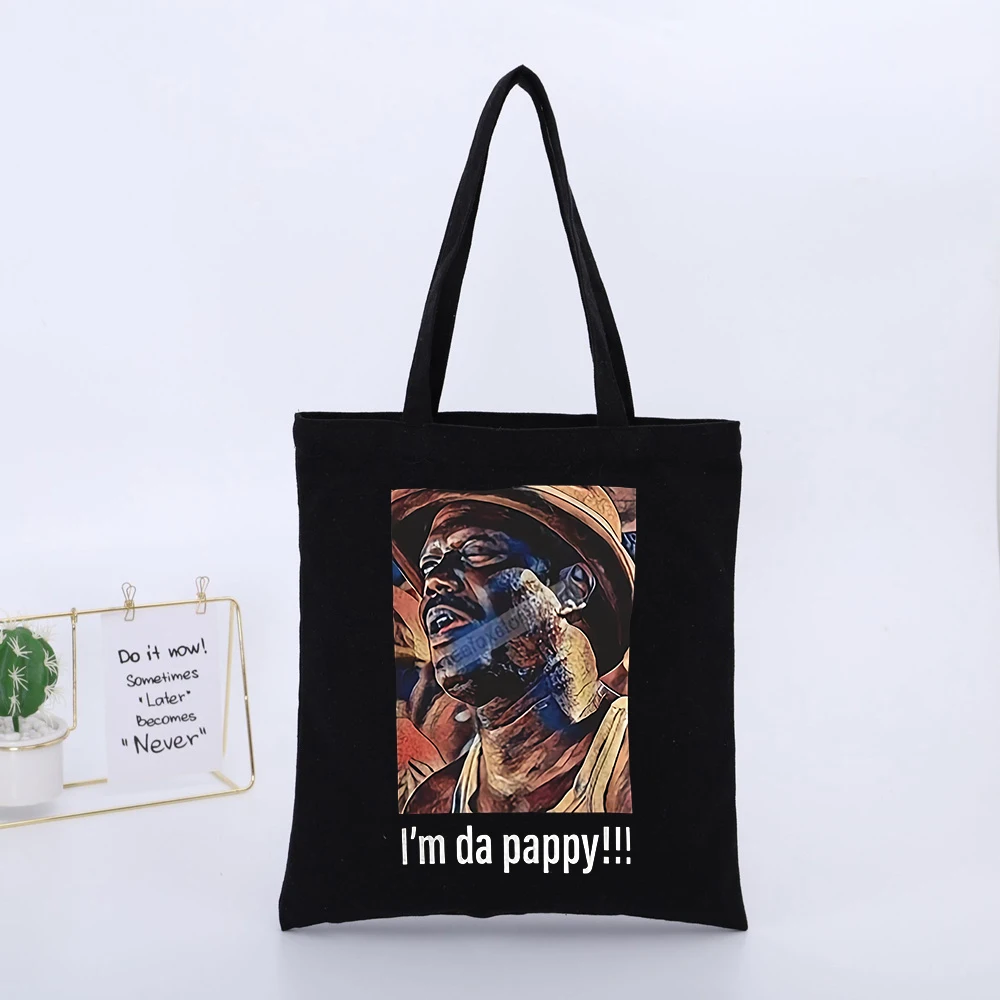 Abstract Portrait Graphic Canvas Tote Bag with Slogan-Style Print, Urban Streetwear for Daily Casual Use