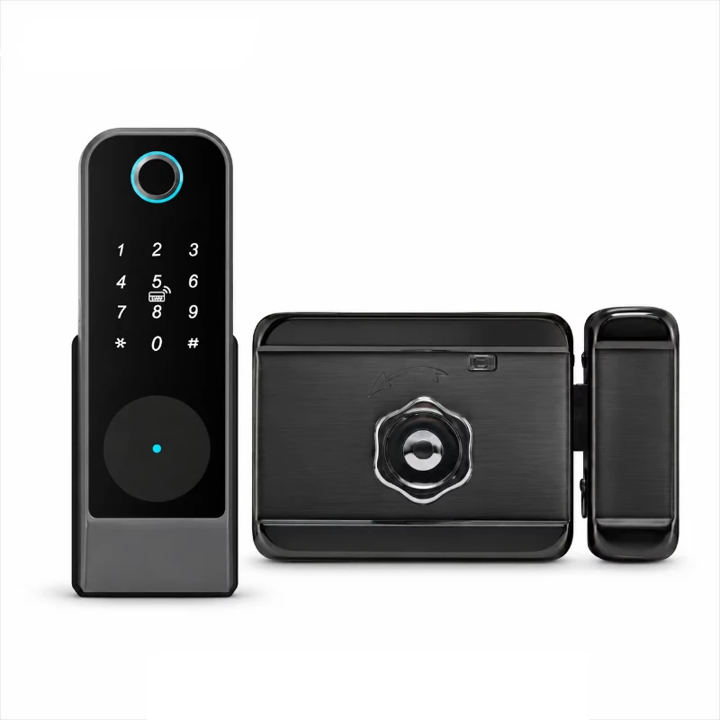 

Outdoor waterproof RFID keyless smart door lock Wifi fingerprint rim lock