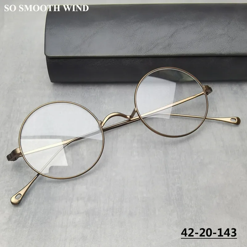 Japanese Handmade Retro Small Round Glasses Frame Men Women Circle Eyeglasses Light Frames KMN136 Spectacles Classic Eyewear Lot