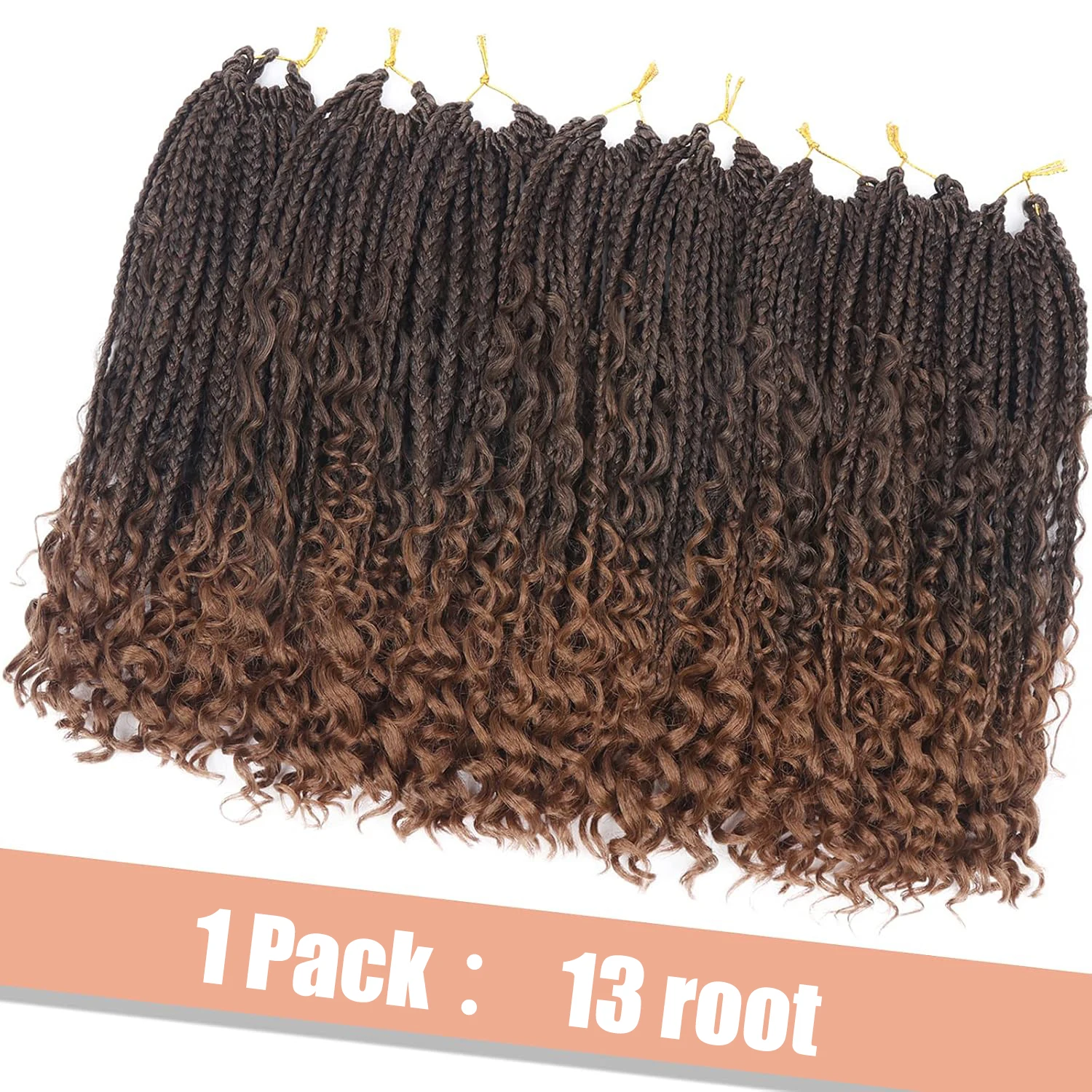 Boho Box Braids Goddess Box Braids Crochet Hair Bohemian Hippie Braids Braiding Hair Box Braids with Curly Ends Messy Synthetic