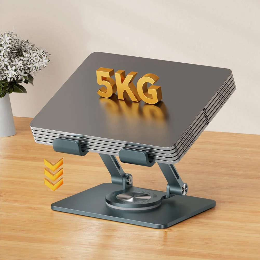 ABJG-Foldable Adjustable Laptop Holder 360° Rotation Tablet Holder Al-Alloy Stable Compatible With Tablet