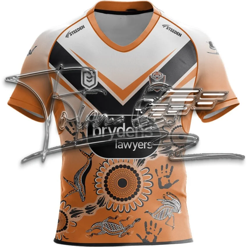 2025 Nuovo arrivo Wests Tigers 2025 Maglia da rugby da uomo Home Australia NRL Uomo Oversize Allenamento ad asciugatura rapida Manica corta Tees Kid