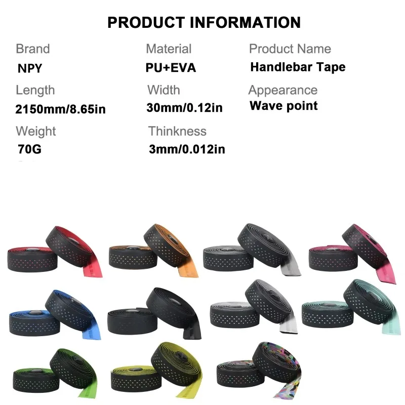 NPY Soft Road Bicycle Handlebar Cork EVA PU Bar Tape Professional Cycling Damping Anti-Vibration Wrap Artículos Para Bicicleta