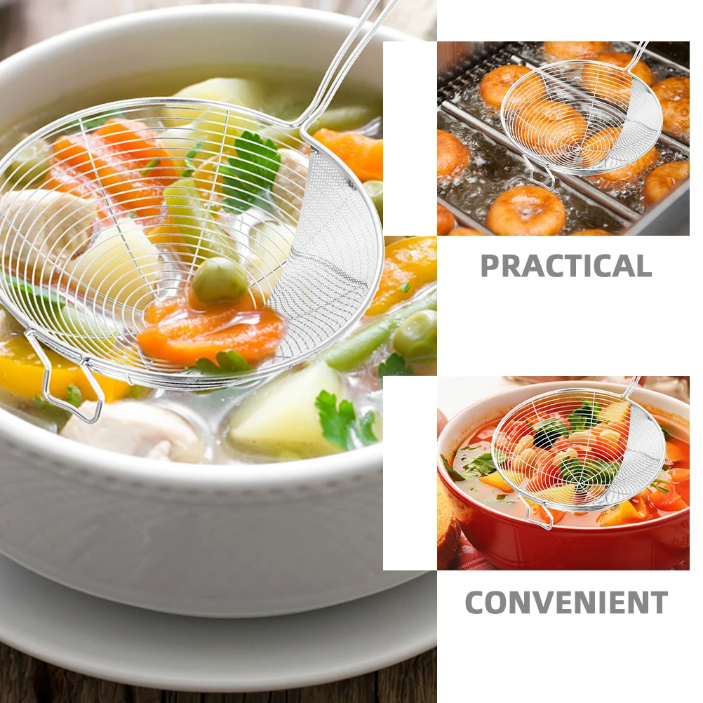 

1pc Pasta Stainless Steel Strainer Spoon Draining Noodles Vegetables Fry Food Heat Resistant Easy Clean Multi Functional Kitchen