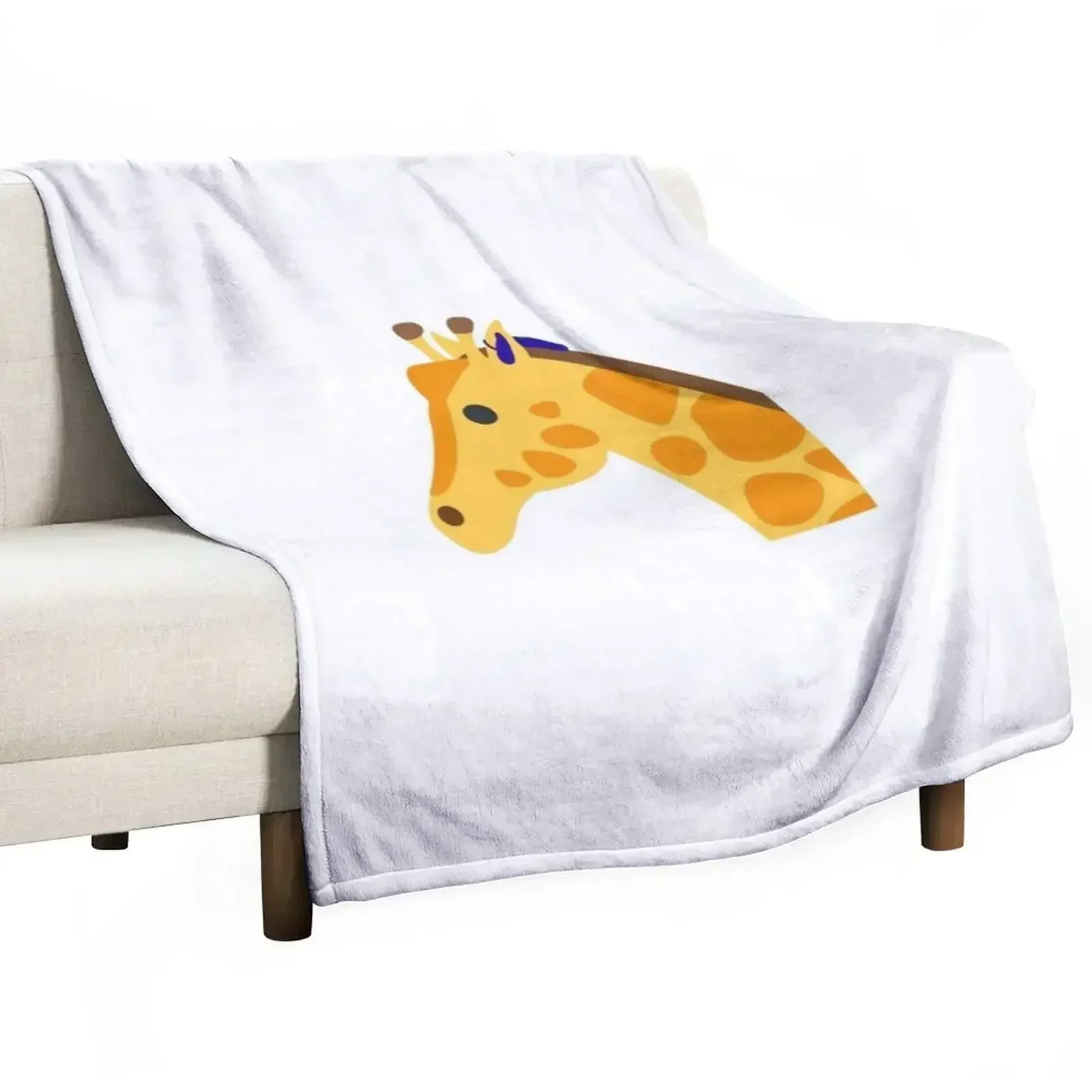 Giraffe with Blue Hearing Aid Throw Blanket Bed Decorative Beds Soft Plaid Quilt Kid'S Hair Blankets