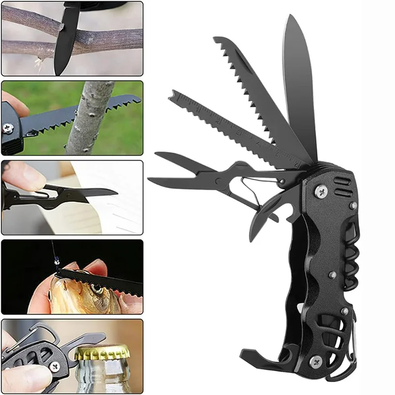 Multifunctional Folding Swiss Army Portable Stainless Steel Pocket Knife Outdoor Camping Emergency CombinationTool Survival Gear