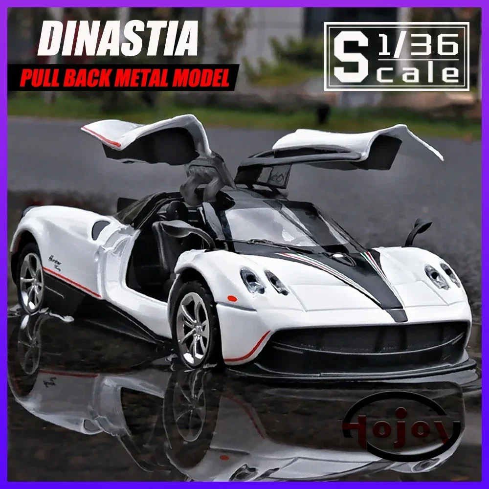 Scale 1/36 Pagani Huayra Dinastia Metal Cars Toys Diecast Alloy Car Model for Boys Children Kids Toy Vehicles Sound and Light