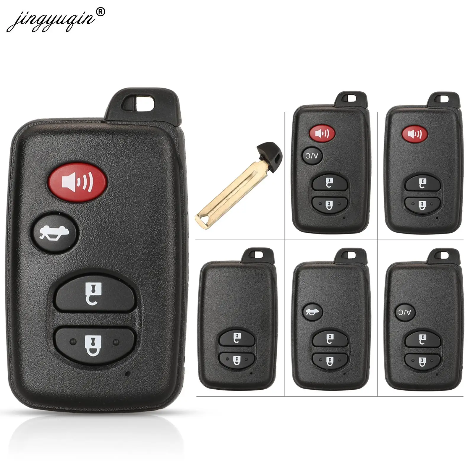 jingyuqin Smart Remote Key Case 2/3/4 Buttons Fob Shell For Toyota Aurion Avalon Landcruiser Camry Highlander RAV4