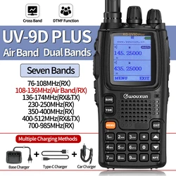 Wouxun KG-UV9D Plus Air Band Walkie Talkie VHF UHF Type-C Cross Band Repeater Transmission Communciator DTMF Ham Two Way Radio