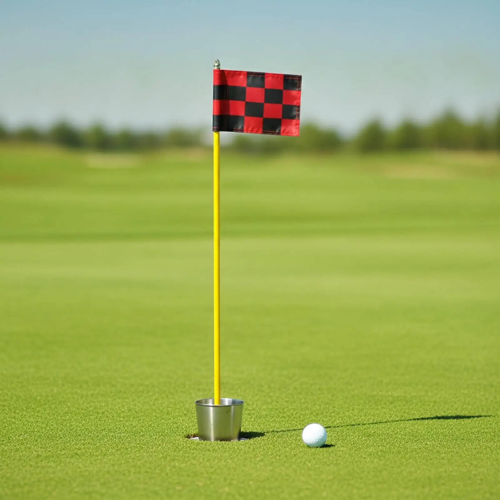 Golf Flag Pole Set Practice Marker Cylindrical Holder Stable Outdoor Putting for Training